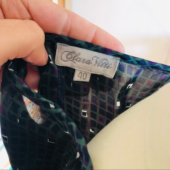 Clara Vitti satin top with ruffles size L green - Picture 5 of 6